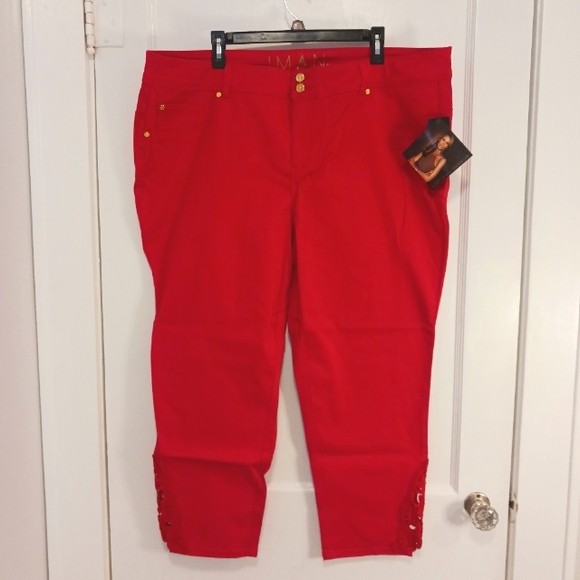 IMAN Denim - IMAN Cropped Jeans. City Chic360 Red  SZ 22W. NWT